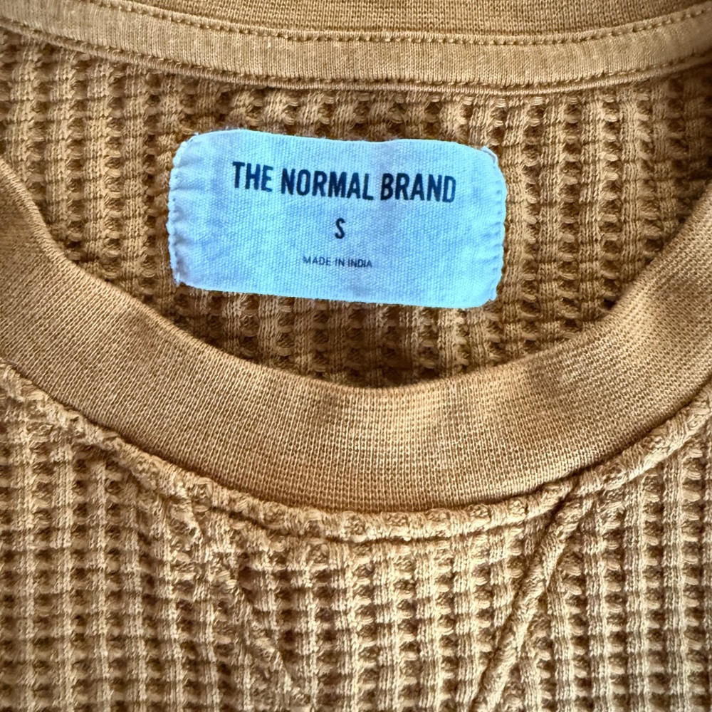 The‎ Normal Brand Tan Waffle Knit Henley - Picture 3 of 10